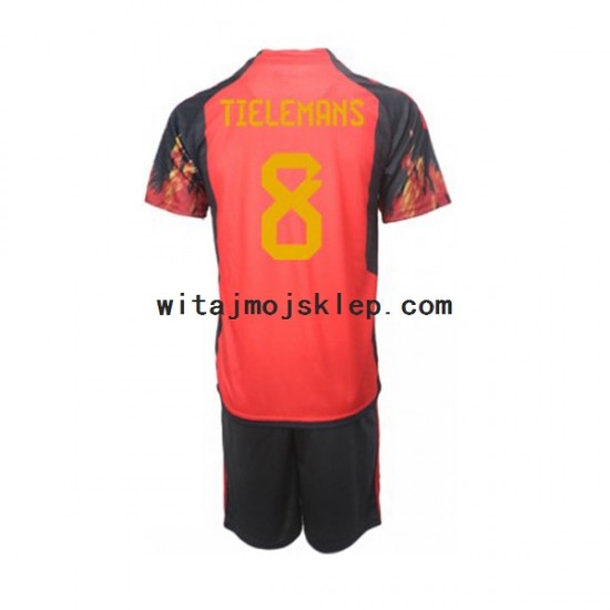 Koszulka Reprezentacja Belgii Youri Tielemans 8 Dziecięca Stroje Domowe World Cup 2022 Krótkie Rękawy