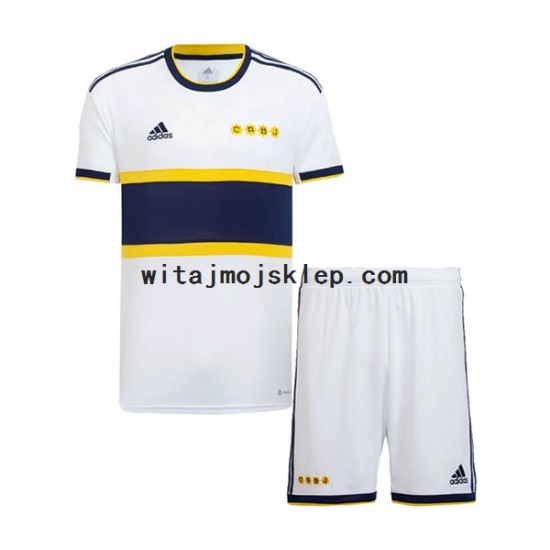 Koszulka CA Boca Juniors Dziecięca Stroje Wyjazdowe 2022-2023 Krótkie Rękawy