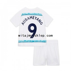 Koszulka Chelsea Aubameyang 9 Dziecięca Stroje Wyjazdowe 2022-2023 Krótkie Rękawy