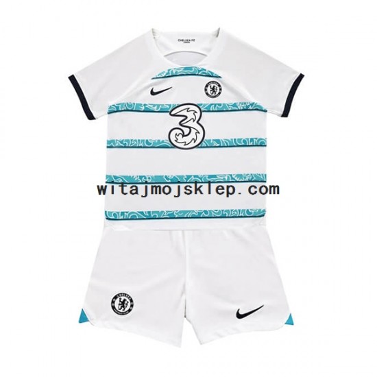 Koszulka Chelsea Dziecięca Stroje Wyjazdowe 2022-2023 Krótkie Rękawy