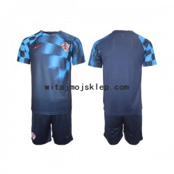 Koszulka Reprezentacja Chorwacji Dziecięca Stroje Wyjazdowe World Cup 2022 Krótkie Rękawy