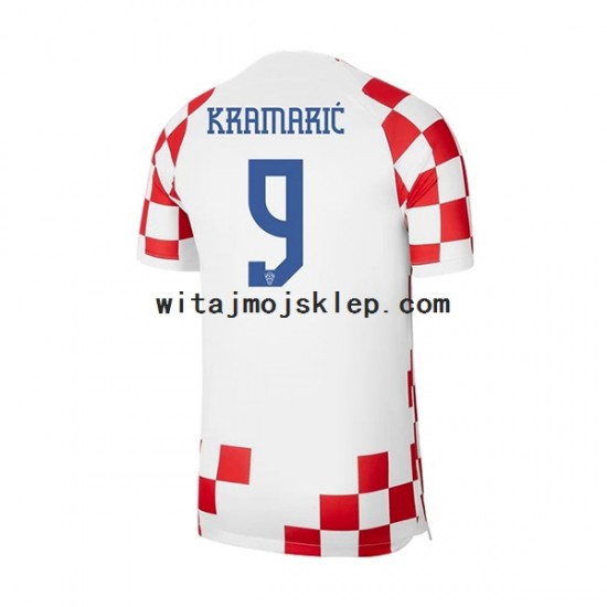 Koszulka Reprezentacja Chorwacji Kramaric 9 Męska Stroje Domowe World Cup 2022 Krótkie Rękawy