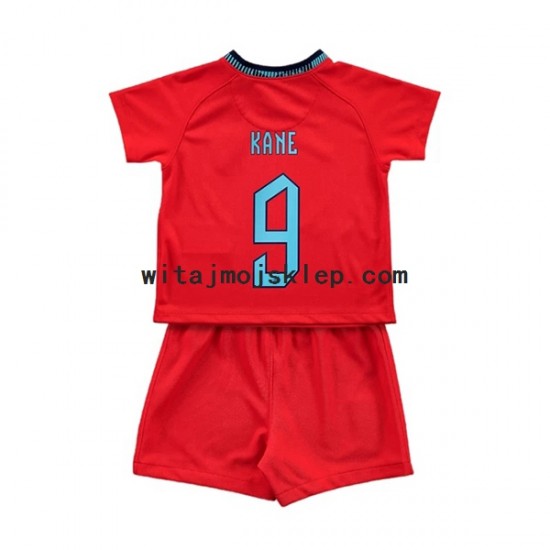 Koszulka Reprezentacja Anglii Kane 9 Dziecięca Stroje Wyjazdowe World Cup 2022 Krótkie Rękawy