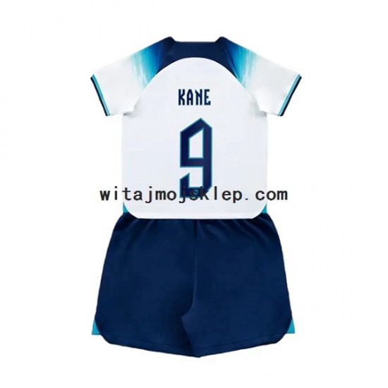 Koszulka Reprezentacja Anglii Kane 9 Dziecięca Stroje Domowe World Cup 2022 Krótkie Rękawy