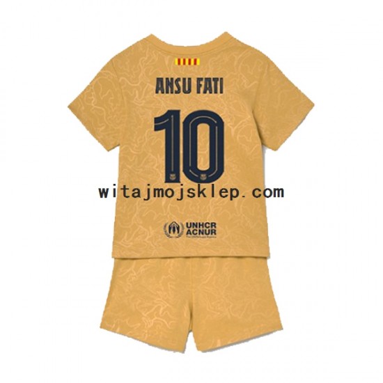 Koszulka FC Barcelona Ansu Fat 10 Dziecięca Stroje Wyjazdowe 2022-2023 Krótkie Rękawy