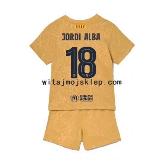 Koszulka FC Barcelona Jordi Alba 18 Dziecięca Stroje Wyjazdowe 2022-2023 Krótkie Rękawy