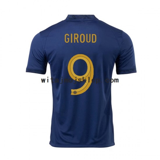 Koszulka Reprezentacja Francji Olivier Giroud 9 Męska Stroje Domowe World Cup 2022 Krótkie Rękawy