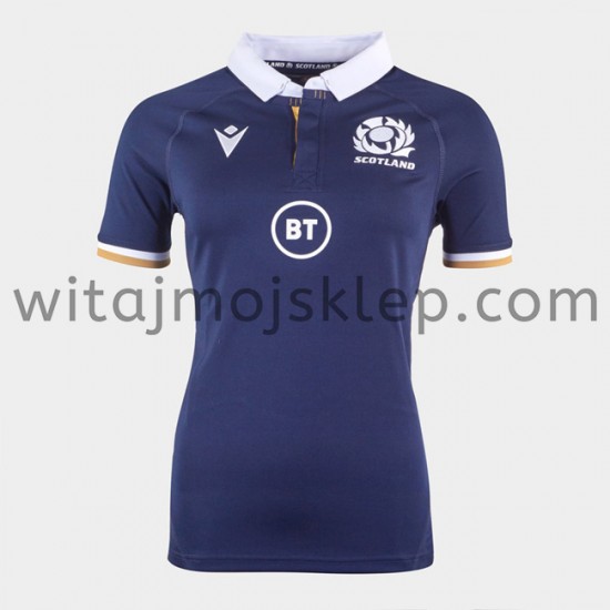 Koszulka Reprezentacja Szkocji w Rugby Damska Stroje Domowe 2020-2021 Krótkie Rękawy