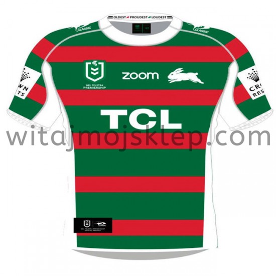 Koszulka South Sydney Rabbitohs Rugby Stroje Wyjazdowe 2021 Krótkie Rękawy