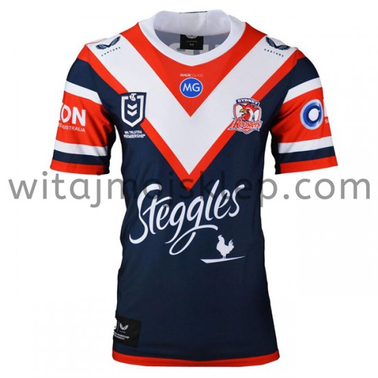 Koszulka Sydney Roosters Rugby Stroje Domowe 2021 Krótkie Rękawy